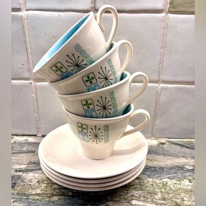 4 sets vintage Taylor Smith and Taylor Colorcraft Jamaica Bay Cups
